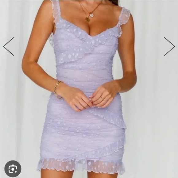 Hello Molly Dresses & Skirts - Hello Molly Flirty Friend Mini Dress Lilac, polka dot, party dress, size 8